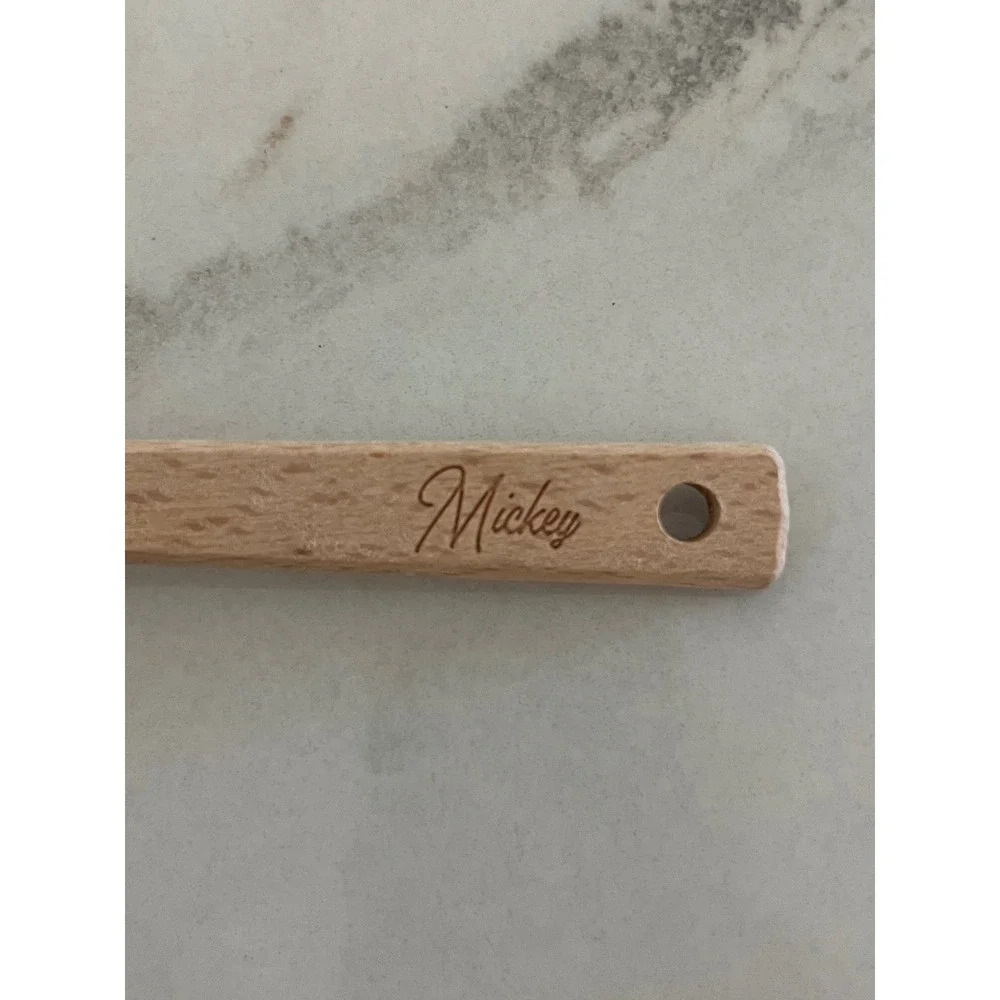 Disney Mickey Mouse Silicone Spatula White Glove Wood Handle Kitchen Tool 12.5in